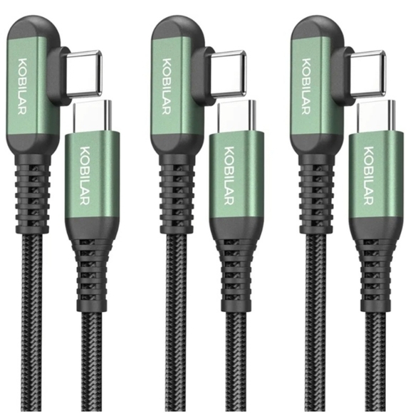 USB C to C 90° USB Fast Charging Cable - Picture 1 of 5